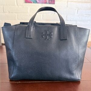 Tory Burch Black Leather Tote Bag